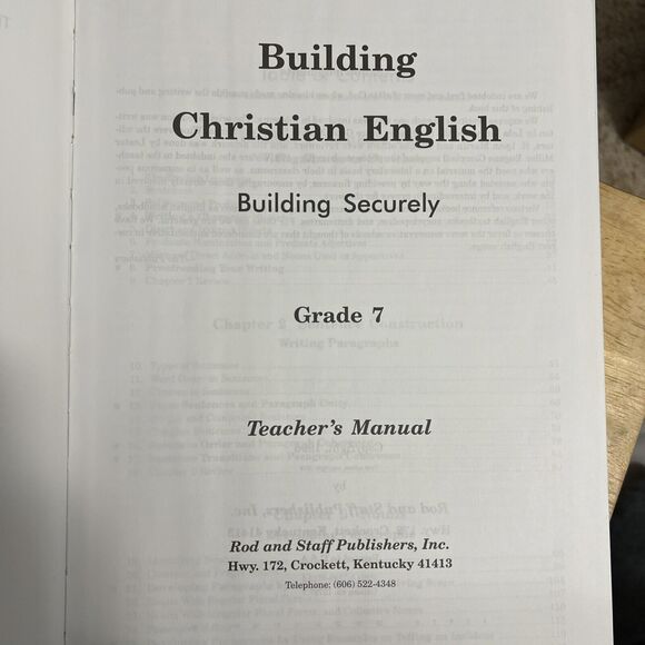 Building Securely English 7 Teachers Manual Hardcover Homeschool Curriculum - Picture 3 of 8